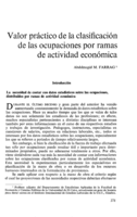 Valor práctico de la clasificación de ocupaciones por ramas de actividad económica