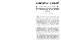 La construcción de viviendas, las fluctuaciones del ciclo económico y la intervención de los poderes públicos