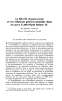 La liberté d'association et les relations professionnelles dans les pays d'Amérique latine: II