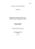 Employment trends in the tobacco sector: selected provinces of Bulgaria and Turkey