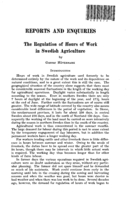 The regulation of hours of work in Swedish agriculture