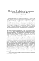 El sistema de salarios en las empresas industriales de la U. R. S. S.