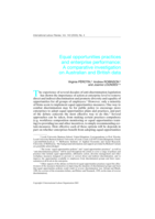 Equal opportunities practices and enterprise performance: a comparative investigation on Australian and British data