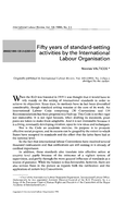 Fifty years of standard-setting activities by the International Labour Organisation