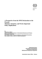 A perspective from the MNE Declaration to the present: mistakes, surprises, and newly important policy implications