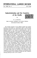 Industrialisation and the countries of the Pacific