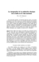 La integración de la población aborigen de la India en la vida nacional