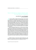 Seven indicators to measure decent work: an international comparison