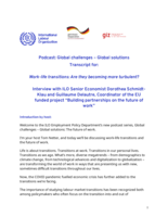 Podcast: global challenges, global solutions, transcript for: work-life transitions: are they becoming more turbulent?
