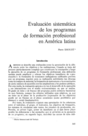 Evaluación sistemática de los programas de formación profesional en América latina