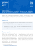Employment protection legislation to promote quality of job creation