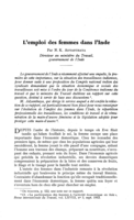 L'emploi des femmes dans l'Inde