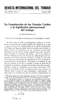La constitución de los Estados Unidos y la legislación internacional del trabajo