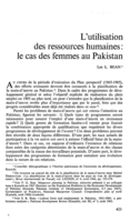L'utilisation des ressources humaines: le cas des femmes au Pakistan