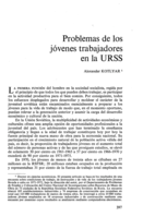 Problemas de los jóvenes trabajadores en la URSS