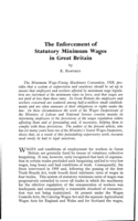 The enforcement of statutory minimum wages in Great Britain