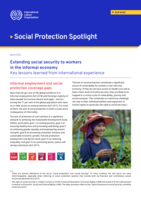 Extending social security to workers in the informal economy: key lessons learned from international experience