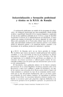 Industrialización y formación profesional y técnica en la R.S.S. de Kazajia