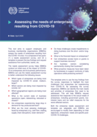 Assessing the needs of enterprises resulting from COVID-19