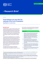 Social dialogue one year after the outbreak of the COVID-19 pandemic: spotlight on outcomes