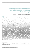 Bons emplois, mauvais emplois: les jugements des travailleurs dans cinq pays