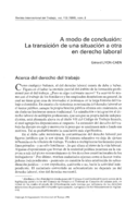 A modo de conclusión: la transición de una situación a otra en derecho laboral