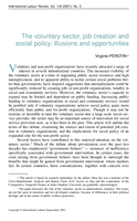 The voluntary sector, job creation and social policy: illusions and opportunities