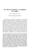 Las obras de fomento y la plenitud del empleo
