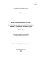 Health worker migration flows in Europe: overview and case studies in selected CEE countries - Romania, Czech Republic, Serbia and Croatia
