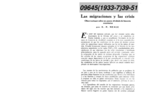 Las migraciones y las crisis: observaciones sobre un punto olvidado de historia económica
