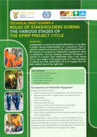 Roles of stakeholders during the various stages of the EPWP project cycle