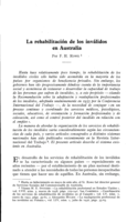 La rehabilitación de los inválidos en Australia