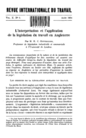 L'interprétation et l'application de la législation du travail en Angleterre