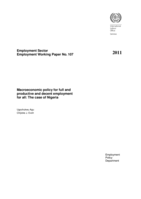 Macroeconomic policy for full and productive and decent employment for all: the case of Nigeria
