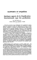 Quelques aspects de la Classification internationale type des professions