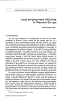 Local employment initiatives in Western Europe
