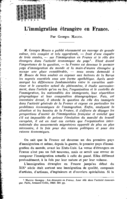 L'immigration étrangère en France
