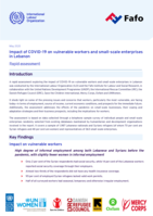 Impact of COVID-19 on vulnerable workers and small-scale enterprises in Lebanon: rapid assessment