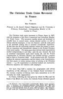 The Christian trade union movement in France