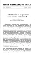 La estabilización de las ganancias de los obreros portuarios: I