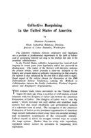 Collective bargaining in the United States of America