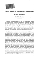 L'état actuel du "planning" économique: II, Les problèmes