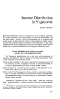Income distribution in Yugoslavia