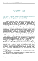 The future of work, employment and social protection (The Annecy Symposium, January 2001)