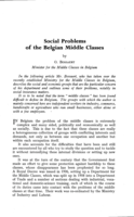 Social problems of the Belgian middle classes