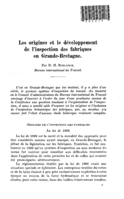 Les origines et le développement de l'inspection des fabriques en Grande- Bretagne