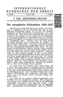 The European coal crisis: 1926-1927