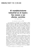 El restablecimiento industrial en el Japón: sus causas y sus efectos sociales