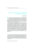 Competing for talent: China's strategies to reverse the brain drain