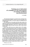 Training as an instrument of a strategy for the improvement of working conditions and environment